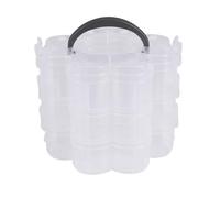 Kueohse 3 Niveaux Plastique Transparent Organisateur Empilable Espace de Rangement Loisir Boîte Artisanale Récipient Coffret À - Clair