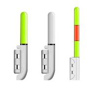Kueohse 3 Pièces Lampe de Pêche Bâton LED Électrique Lumière Accessoire de Matériel de Pêche de Nuit Flotteur Facile à Installer Facile à Utiliser (Allumé Fixe, Flash, Bicolore)