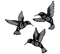 Kueohse 3 Pièces Métal Oiseau Découpe Murale Fer Oiseau Sculpture Étanche Tenture Murale Figurines Mur Silhouette Tenture Murale