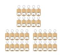 Kueohse 30 Pièces Ouvre-Bouteille en Bois Porte-Clés Ouvre-Bouteille Ensemble Kit Vierges Gravure Porte-Clés Étiquette pour la Fête de Cuisine à Domicile