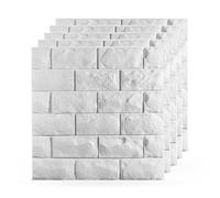 Kueohse 30 Pièces Panneaux Muraux 3D Peler et Coller Papier Peint en Brique de Mousse Panneaux de Revêtement Mural Imperméables Auto-Adhésifs pour la Décoration Murale Installation Facile