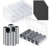 Kueohse 300 Capsules de Pièce de Monnaie de 30 mm avec Mousse de Joint de Protection Noire 5 Tailles (17/19/21,5/25/27/30 Mm)