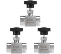 Kueohse 3pièces 1/2 Pouce Égal Filetage 304 Acier Inoxydable Contrôle de Débit Vanne à Aiguille D'Arrêt
