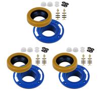 Kueohse 3X Bride de Toilette avec Anneau de Cire pour Kit de Remplacement de Toilettes Comprenant des Boulons Kit de Réparation de Bride de Toilette en PVC