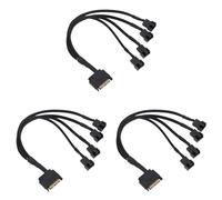 Kueohse 3X Câble Adaptateur de Ventilateur de Refroidissement, 15 Broches SATA vers 4 X 3 Broches/4 Broches PMW 12 V PC Câble Adaptateur d'alimentation du Ventilateur vers 15 Broches SATA