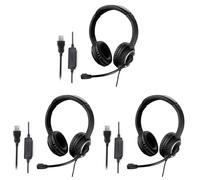 Kueohse 3X Casque USB Filaire Casque de Centre D'Appels avec Microphone Casque -Auriculaire à Suppression de Bruit de pour Ordinateur PC Portable