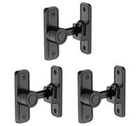 Kueohse 3X Loquets de Porte Robustes Verrou de Porte de Grange à Angle Droit à 90 Degrés Loquet de Verrouillage de Porte Coulissante Antivol pour Jardin Noir