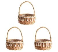 Kueohse 3X Panier de Rangement Tissé et Paniers de Demoiselle d'honneur de Mariage en Osier Panier de Fleurs en Rotin pour la Décoration de Jardin à