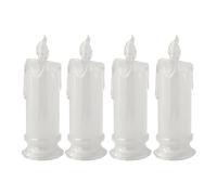 Kueohse 4 Bougies LED sans Flamme, Bougies Pilier de Liquidation LED, Batterie Incluse, Décoration pour Halloween Noël Blanc