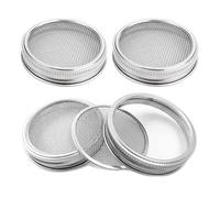 Kueohse 4 PCS Couvercle de Pot de Germination en Acier Inoxydable Argenté pour Pot Large et à Large Ouverture pour la Culture des Germes.
