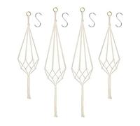 Kueohse 4 Pièces Jardinières Suspendues Paniers avec 4 Crochets Suspendus Corde de Coton Macramé Plante Cintre