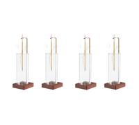 Kueohse 4 Pièces Porte-Encens Minuterie de Yoga Support D'Aromathérapie Encens Anti-Cendres Volant Brûleur D'Encens pour Bâtons avec Verre Amovible