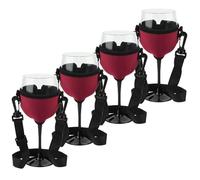 Kueohse 4 Pièces Support de Verre à Vin Portable Sangle de Support de Verre à Vin Sangle de Cou pour Outils de Cocktail d'anniversaire B