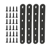 Kueohse 4 PièCes Support Plat Droit en Acier Inoxydable Plaque de RéParation pour Bois MéTal Support de Jonction pour Meubles en Bois