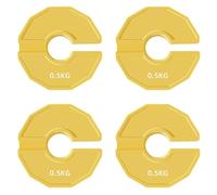 Kueohse 4 Plaque de Poids Fractionnaire en Caoutchouc pour Haltères de Micro-Type de Gymnastique, Plaque de Poids Fractionnaire, Module Complémentaire de Changement, Jaune, 0,5 Kg