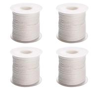 Kueohse 4 Rouleau 200 Pieds/61 Mètres Mèche de Bougie Blanche Mèche de Bougie en Coton Tissée pour la Fabrication de Bougies à Bricoler Soi-Même Matériau Noyau de Cire sans Fumée
