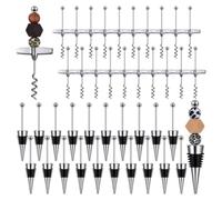 Kueohse 40 Bouchons de Vin en Perles avec Ensemble de Tire-Bouchon de Voyage Bouchon de Bouteille de Vin en Perles Décoratif pour Cuisine Restaurant