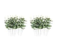 Kueohse 40 Pièces Fausses Plantes Feuille D'Eucalyptus en Soie Décorations Bricolage pour Maison Jardin Mariage Scrapbooking Fleur Artificielle