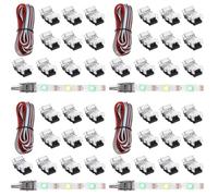 Kueohse 44 Pièces Connecteurs de Bande LED Réglables à 3 Broches Connecteurs de Lumière de Bande LED 10Mm Borne de Connecteur de Bande LED pour WS2811