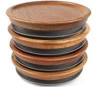 Kueohse 4PCS Couvercles de Bocaux à Bouche Régulière Couvercles de Bocaux en Bois avec Joint en Silicone Hermétique pour Bocaux à Bouche Régulière