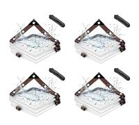Kueohse 4X Bâches Imperméables Transparentes de 6,6 X 6,6 Pieds, Bâche avec, Bâches Transparentes pour Patio, pour Couvrir L'Auvent Du Porche Du Poulailler, le Camping des Plantes
