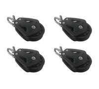 Kueohse 4X Bloc de Réa à Charge Élevée, Tête Universelle, Poulie Simple, Manille Pivotante, Bloc de Roulement pour Voilier, Accessoires de Corde