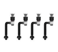 Kueohse 4X Kit de Vidange D'Évier de Salle de Bain avec Tuyau de Vidange D'Évier Flexible et Extensible en P, Tuyau de Vidange D'Évier Anti-