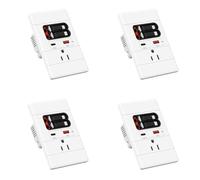 Kueohse 4X Prise Murale USB-C avec GaN PD20W, Compatible USB-C et USB-A, Câble USB-C Rétractable pour Interface pour, Inviolable, 15 A, 125 V