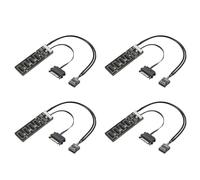 Kueohse 4X Répartiteur USB 9 Broches avec Câble d'alimentation SATA, Extension de Hub USB Interne, Connecteur Répartiteur USB 2.0 pour Carte Mère