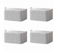 Kueohse 4X Sac de Rangement à Fermeture Éclair Non Tissé, Panier de Rangement pour Couette Mobile, Sac de Rangement pour Vêtements de Voyage de Grande Capacité