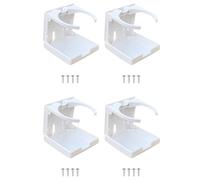 Kueohse 4X Tasse Pliante Réglable en Plastique ABS pour Boisson Canette Porte-Bouteille Support de Support pour Voiture Bateau Automatique Camion RV Van Boîte de Pêche (Blanc)