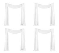Kueohse 4X Tissu de Drapage pour Arche de Mariage, 1 Panneau de 29,5 Pouces X 19,6 Pieds, Rideau en Mousseline Transparente Blanche pour Cérémonie de Mariage