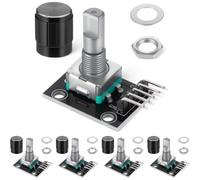 Kueohse 5 PCS Module D'Encodeur Rotatif KY-040 Encodeur Rotatif à 360 Degrés avec Capuchon de Bouton Modules de Capteur en Brique pour le Contrôle de Lumière Etc.