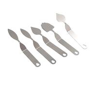 Kueohse 5 PièCes SéRies Gâteau au Chocolat DéCoration Spatule Plume en Acier Inoxydable Feuille Chocolat Spatule Outil de Cuisson Moules à Chocolat