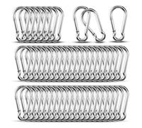 Kueohse 50 Pièces de Mousquetons M5 en Acier Galvanisé, Clips Lourds, Chaînes, Maillons Rapides, Mousquetons pour Laisse de Chien, Camping, Randonnée, Extérieur, Balançoire, Gym.