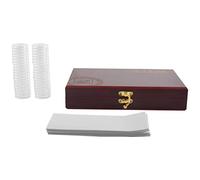 Kueohse 50IèCes SéRies BoîTe de Rangement en Bois pour BoîTe de Rangement de Protection de PièCe de Monnaie BoîTe Ronde BoîTe de Collection ComméMorative