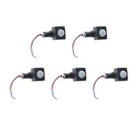 Kueohse 5X AC85-265V IP65 Détecteur de Mouvement Réglable PIR Commutateur Ultra-Mince LED Lumière PIR Détecteur de Mouvement Extérieur Détecteur, 10Mm Noir
