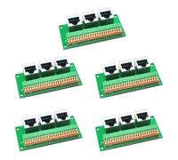 Kueohse 5X Carte de Dérivation RJ45, Borne à Ressort RJ45 Sans Soudure à 8 Broches, Connecteur RJ45 à Trois Voies avec Carte PCB