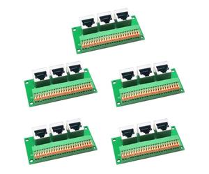 Kueohse 5X Carte de Dérivation RJ45, Borne à Ressort RJ45 Sans Soudure à 8 Broches, Connecteur RJ45 à Trois Voies avec Carte PCB