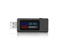 Kueohse 6 En 1 USB Testeur DC4-30V IPS Affichage NuméRique Tension Puissance Timing Capacité Compteur DéTecteur pour Courant, Tension, Noir