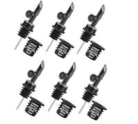 Kueohse 6 Ensemble d'alcool Verser Le Becage avec des Adaptateurs pour Protéger de la Saleté pour L'Alcool, L' d'olive, Les Jus et Les Sirops, Noir pour Les Bouteilles d'alcool avec Bouchons de P