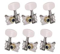 Kueohse 6 PièCes 3R3L Chevilles de RéGlage de Guitare TêTes de Machine Ouvertes Guitare Folk Acoustique Accordage de Chevilles Partie