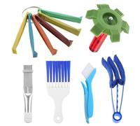 Kueohse 6 Pièces Outil de Brosse de Climatisation, Peigne D'Évaporateur AC en Acier, Peigne à Ailettes de Condensateur de Radiateur, Outil de Peigne à Ailettes FCR6 Facile à Utiliser