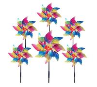 Kueohse 6 Pièces Toupies à Vent Scintillantes pour Cour et Jardin, Décorations de Pelouse, Moulins à Vent Colorés et Réfléchissants