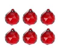 Kueohse 6pièces 30mm Cristal Rouge Prismes Billes