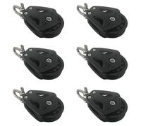 Kueohse 6X Bloc de Réa à Charge Élevée, Tête Universelle, Poulie Simple, Manille Pivotante, Bloc de Roulement pour Voilier, Accessoires de Corde