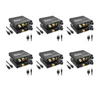 Kueohse 6X Convertisseur Audio Numérique vers Analogique 192 KHz avec Réglage des Basses et du Volume, SPDIF Numérique/Optique/Coaxial vers Stéréo Analogique