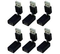 Kueohse 6X Noir USB 2.0 Male vers USB Adaptateur D'Extension d'angle de Rotation A 360 Degre