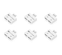 Kueohse 6X Portable Mini USB Hub vers 2 Port Chargeur Hub Adaptateur USB Splitter Dual USB Charge Extender pour Téléphone Ordinateur Blanc