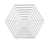 Kueohse 7 Pcs/Set Hexagone Spirale Moule de Decoupes Matrices de Coupe Pochoirs Bricolage Scrapbooking Decoratif Modele de Cartes en Papier Matrices coupees Accessoire